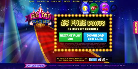 Big top casino login