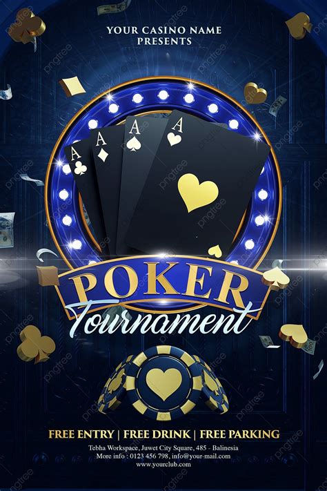 Torneio de poker flyer modelo livre